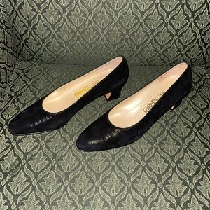 Ferragamo Black Low Heel Pump